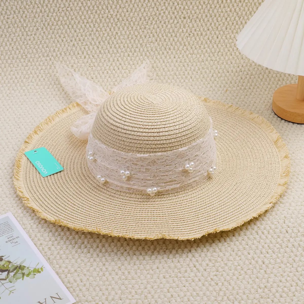 Sombrero de Paja con Ala Ancha Beige YOYOSO