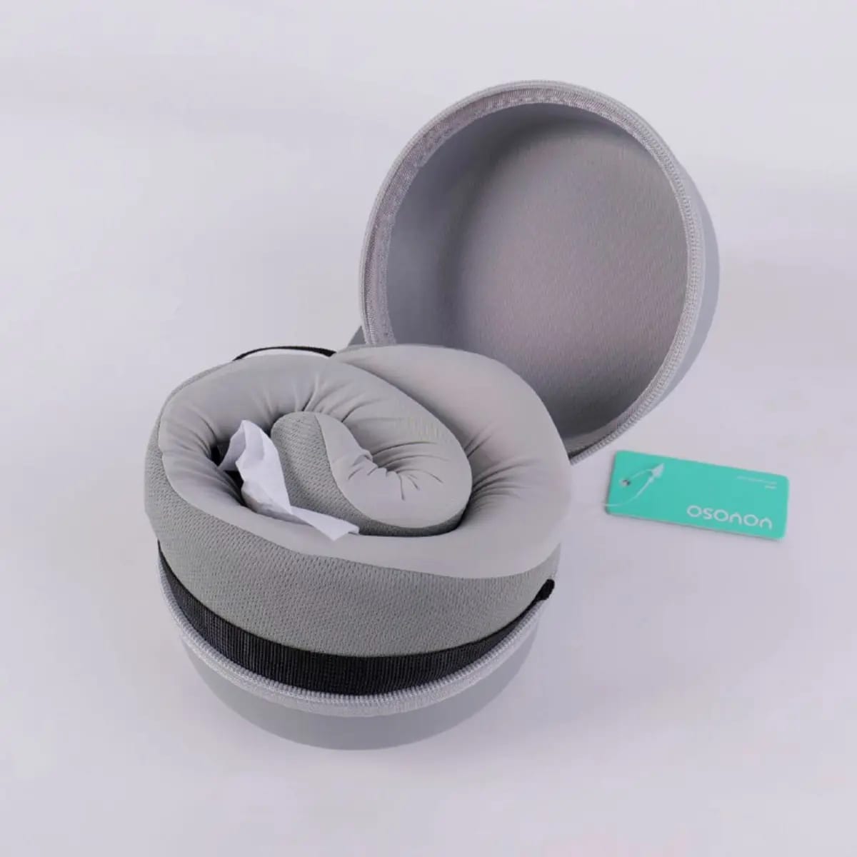Almohada U en Color Sólido Gris Claro con Caja de Almacenamiento YOYOSO