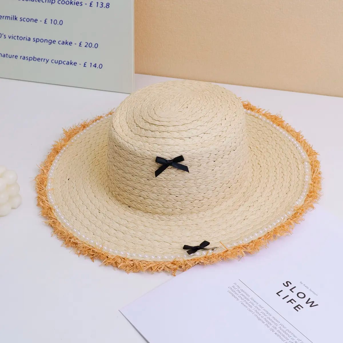 Sombrero de Paja para Adultos con Ribete de Lazo YOYOSO