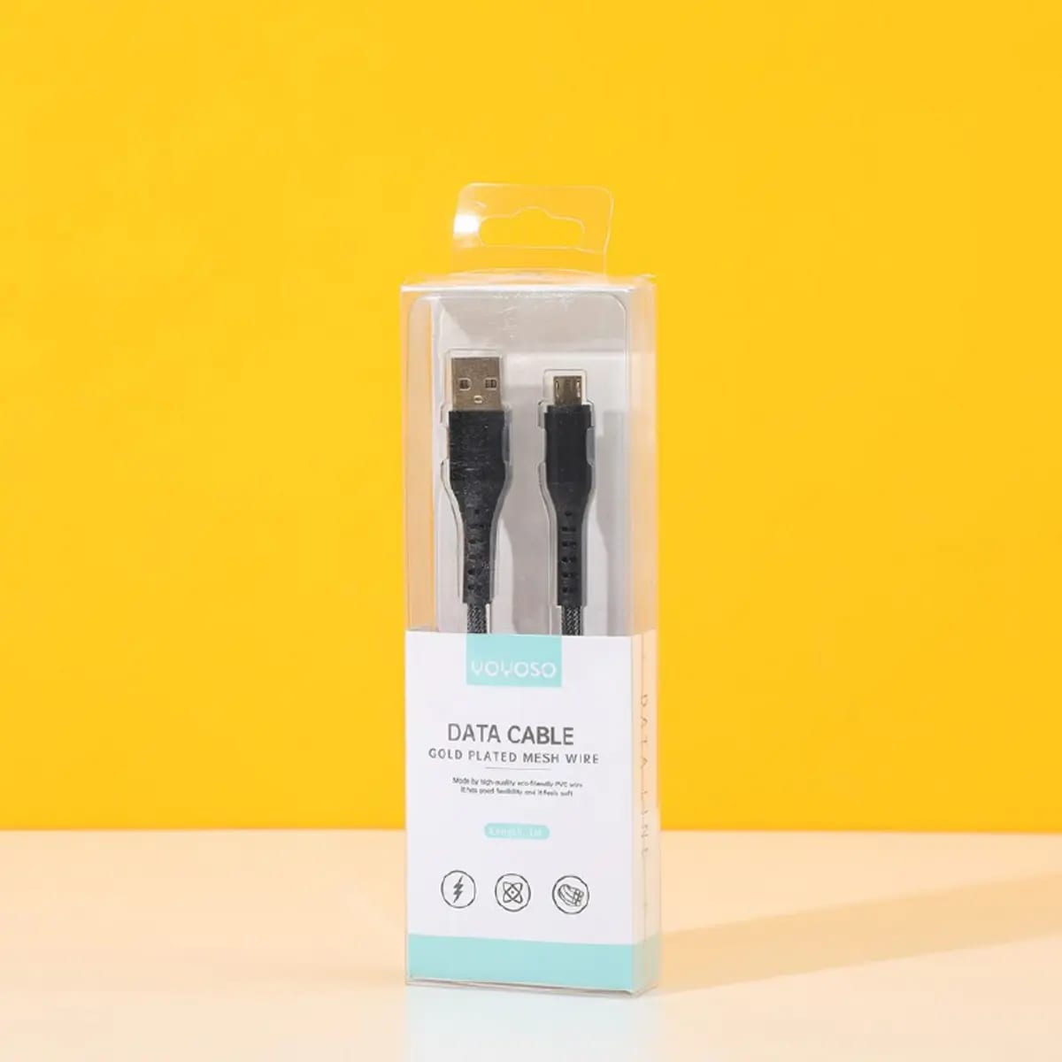 Cable de Datos Android de Malla Dorada YOYOSO