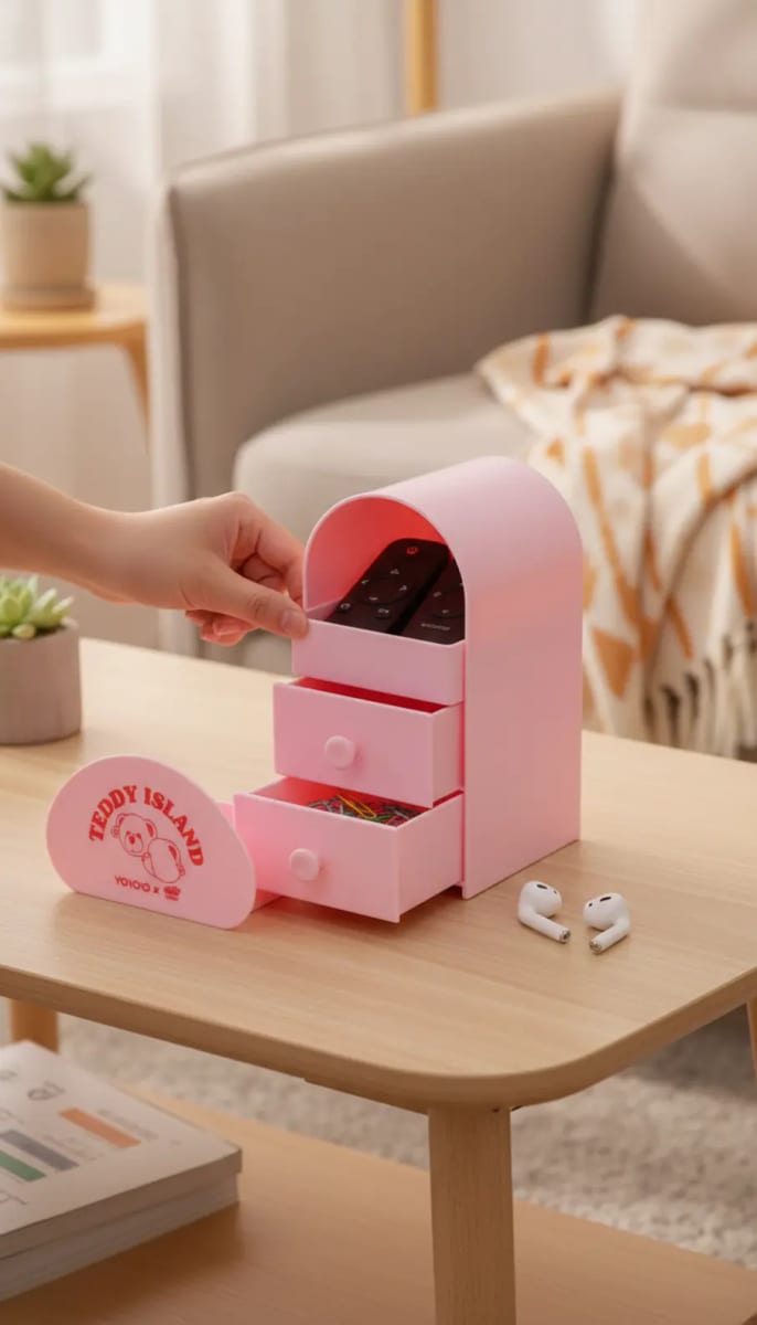 Caja de Almacenamiento Tres Capas Teddy Island x YOYOSO