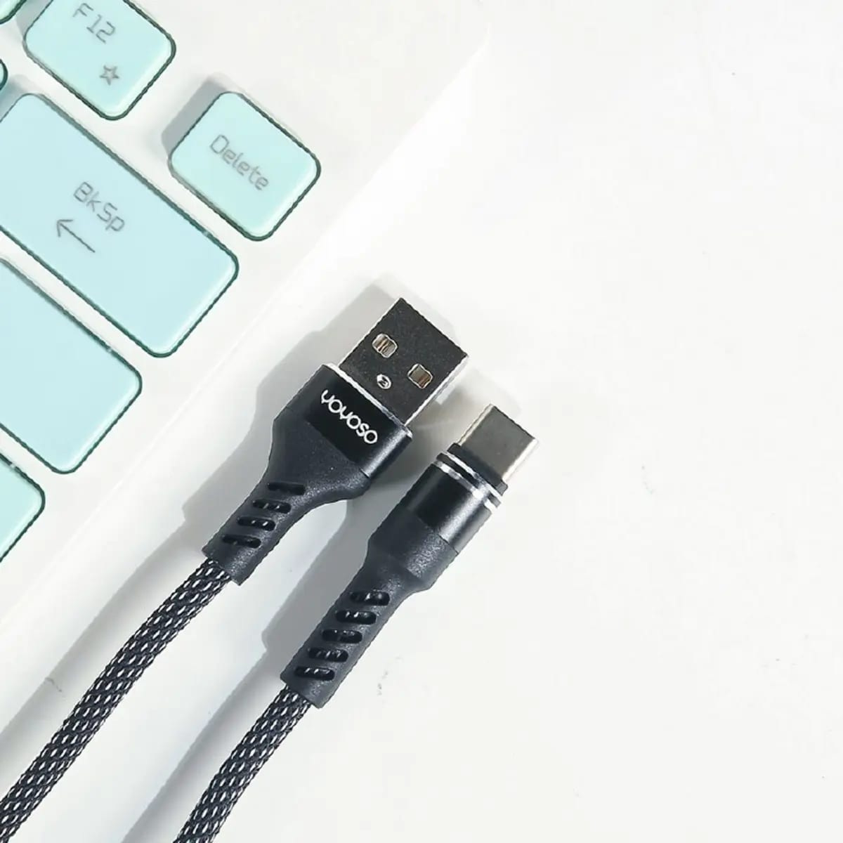 Cable de Datos Tipo C de Tela Tejida Negro YOYOSO