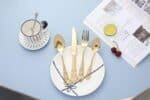 Elegante Set de Cubiertos Dorados 4pcs