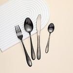 Clásico Set de Cubiertos negros 4pcs