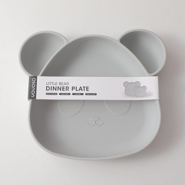 Plato de Silicona de Osito - Color Gris - Imagen 4