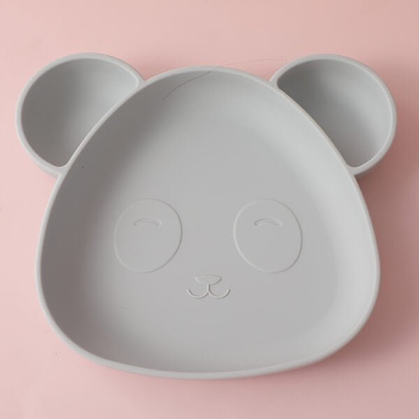 Plato de Silicona de Osito - Color Gris - Imagen 1