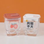 Vaso de cristal cuadrado con sorbete 450ml