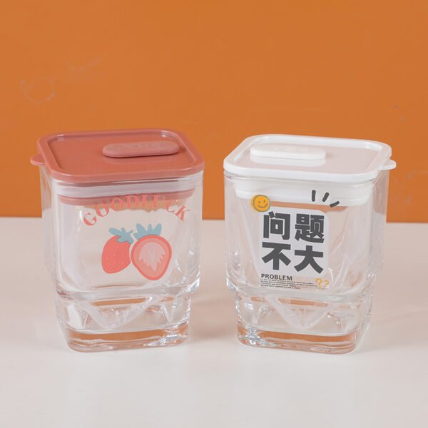 Vaso de cristal cuadrado con sorbete 450ml - Imagen 2