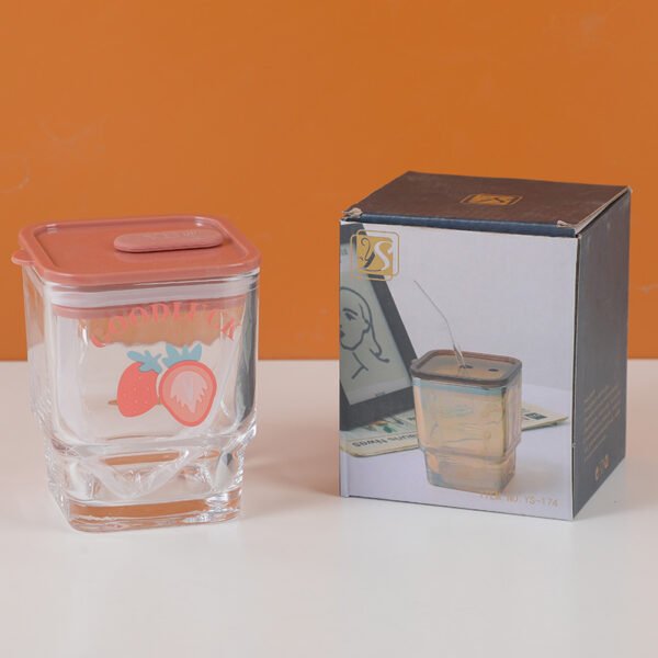 Vaso de cristal cuadrado con sorbete 450ml - Imagen 3
