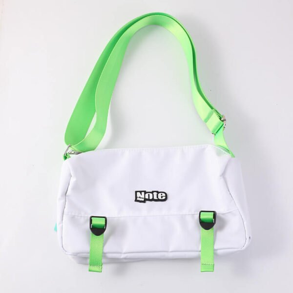 Cartera "Note" - en colores Blanco con Verde - Imagen 4