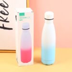 Taza Ovalada de Acero Inoxidable de una Sola Capa 750 ml Azul