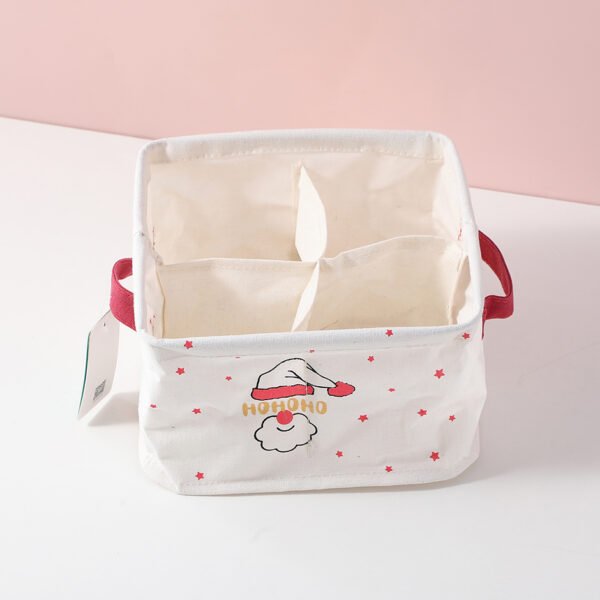 0Y8A0864 Caja Cuadrada de Almacenamiento de la Serie Navidad - 4 Compartimentos Blanca - Imagen 1