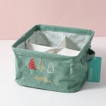 Caja de Almacenamiento de la Serie Navidad con Diseño de Cuadrícula