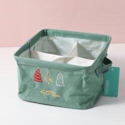 Caja de Almacenamiento de la Serie Navidad con Diseño de Cuadrícula