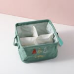 Caja de Almacenamiento de la Serie Navidad con Diseño de Cuadrícula - Imagen 2