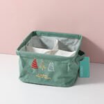 Caja de Almacenamiento de la Serie Navidad con Diseño de Cuadrícula - Imagen 3