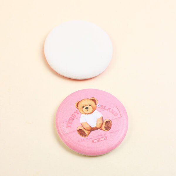 Puff de Polvo Seco de Terciopelo TEDDY ISLAND - Pack de 2 (Color Rosa) - Imagen 3