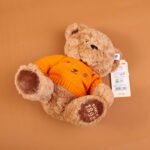 Muñeco de Peluche Oso Sentado con Suéter Naranja TEDDY ISLAND - 25 cm (Color Oscuro) - Imagen 3