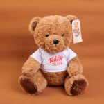 Muñeco de Peluche Oso Sentado con Camiseta Naranja TEDDY ISLAND - 35 cm (Color Oscuro) - Imagen 2