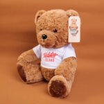 Muñeco de Peluche Oso Sentado con Camiseta Naranja TEDDY ISLAND - 35 cm (Color Oscuro) - Imagen 4
