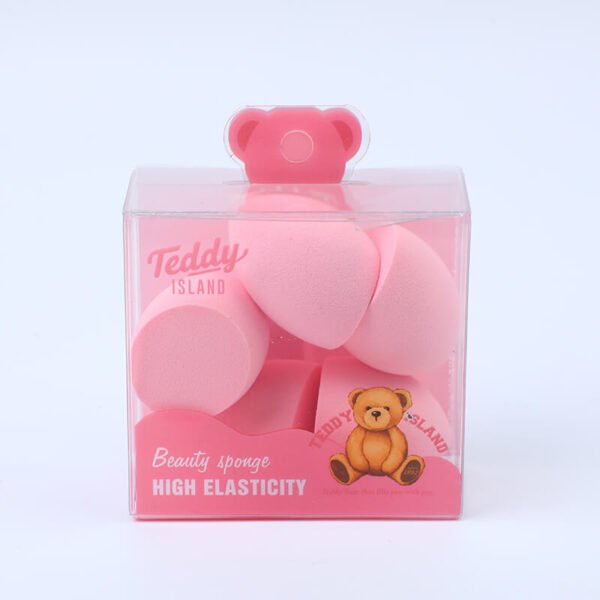 Esponja de Maquillaje Linda - Set de 5 Piezas en Rosa - Teddy Island - Imagen 2