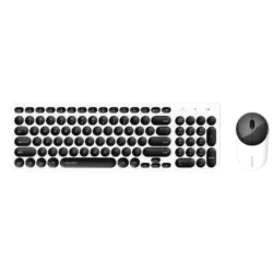 Combo de Teclado y Ratón Inalámbricos Silenciosos para Oficina - Negro y Blanco