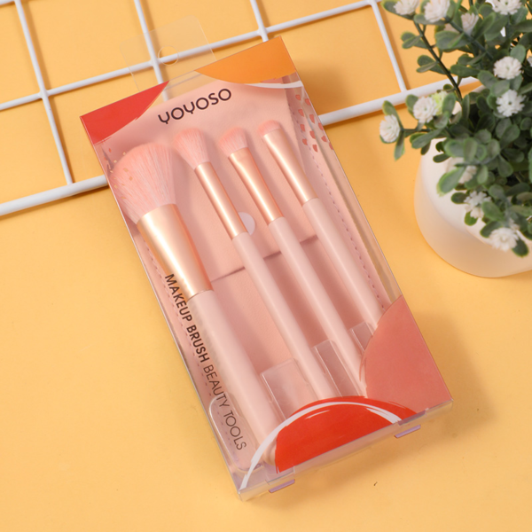 Set de Brochas de Maquillaje de 4 Piezas con Bolsa de Almacenamiento - Imagen 2