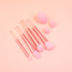 Set de Brochas de Maquillaje Rosa y Dorado de 7 Piezas - Imagen 2