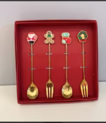 Set Decorativo de Cuchara y Tenedor Navideños de Resina - Imagen 5