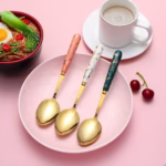 Cuchara con Mango de Cerámica Estilo Piedra – Diseño Elegante y Duradero