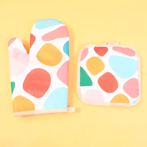 Set de Cocina Colorful Pattern Series 3 Piezas (Guante + Tapete + Delantal) - Imagen 3