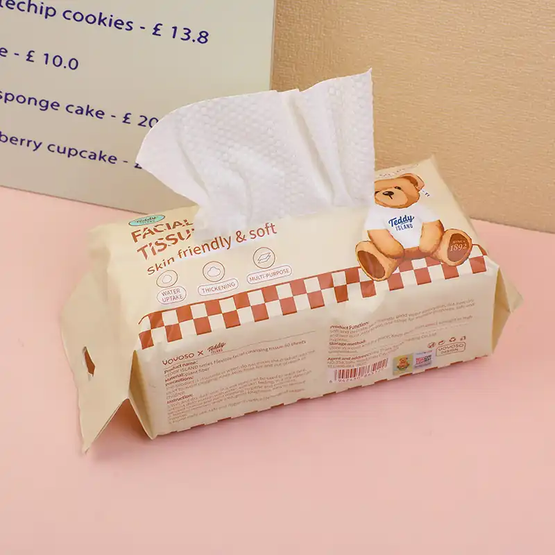 limpieza facial Toallitas Faciales de Limpieza Flexible Teddy Island x YOYOSO (60 Unidades) - Imagen 1