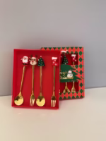 Set de Cucharas y Tenedores Navideños (4 Piezas) - Imagen 3