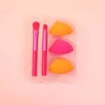 Set de Brochas de Maquillaje + Esponja Puff 5 Piezas - Imagen 2