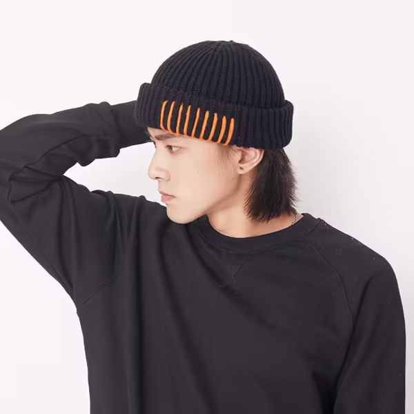Gorro Tejido de Moda Trendy Color – Negro - Imagen 3