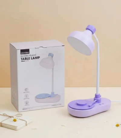 Lámpara de Mesa con Reproductor de Vinilo Recargable Morada YOYOSO