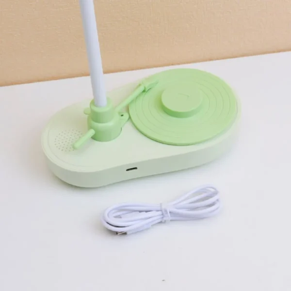 Lámpara de Mesa con Reproductor de Vinilo Recargable Verde YOYOSO