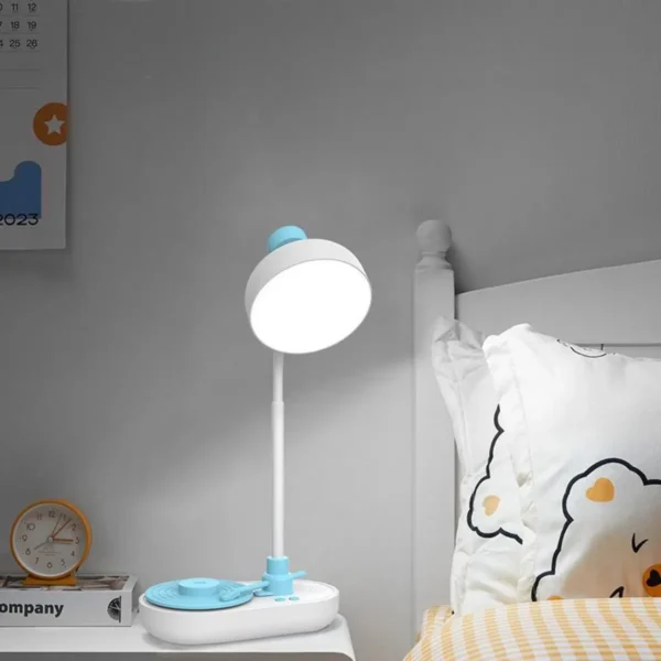 Lámpara Mesa con Reproductor de Vinilo Recargable Azul YOYOSO