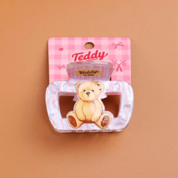 Pinza Acrílica para Cabello en Pose Sentada Teddy Island x YOYOSO