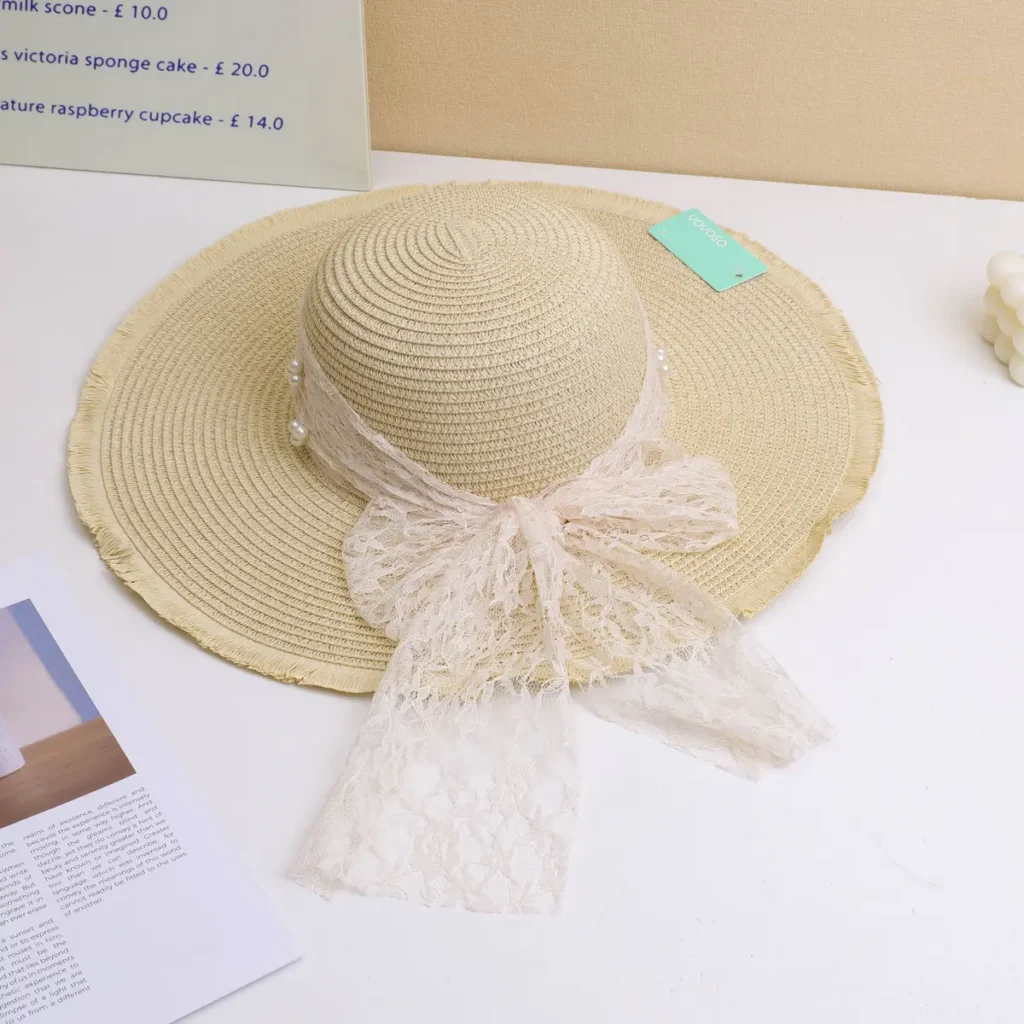 Sombrero de Paja con Ala Ancha Beige YOYOSO