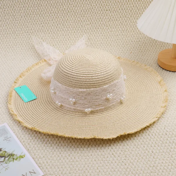 Sombrero de Paja con Ala Ancha Beige YOYOSO