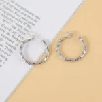 Aretes Circulares Plateados Elegantes para Mujer YOYOSO