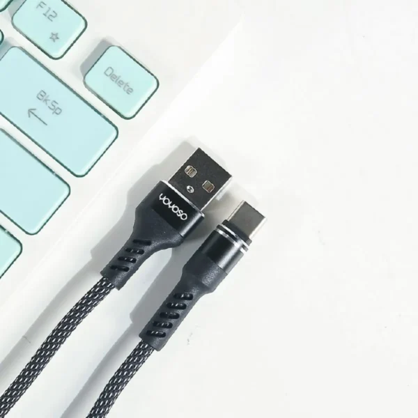 Cable de Datos Tipo C de Tela Tejida Negro YOYOSO