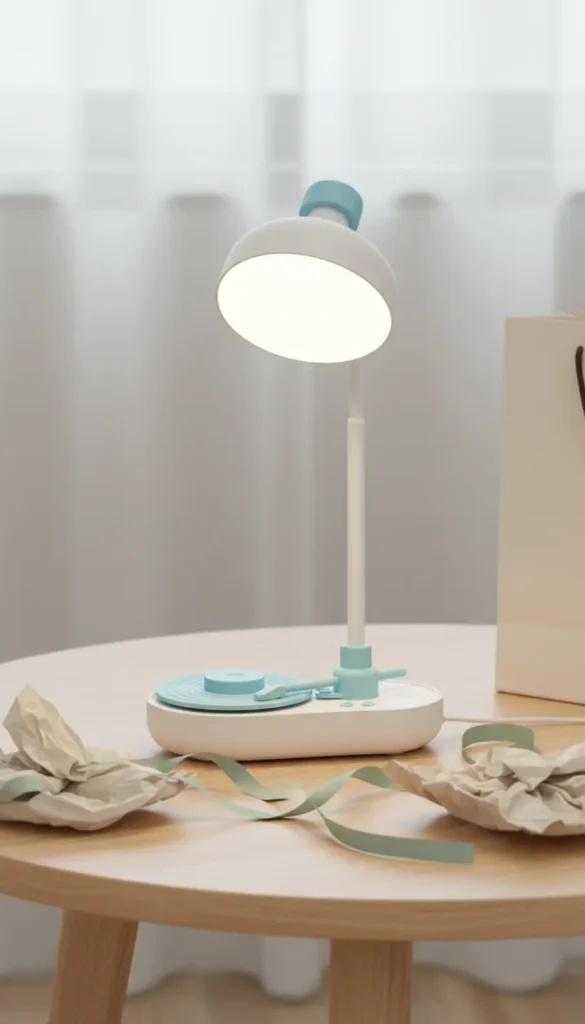 Lámpara Mesa con Reproductor de Vinilo Recargable Azul YOYOSO
