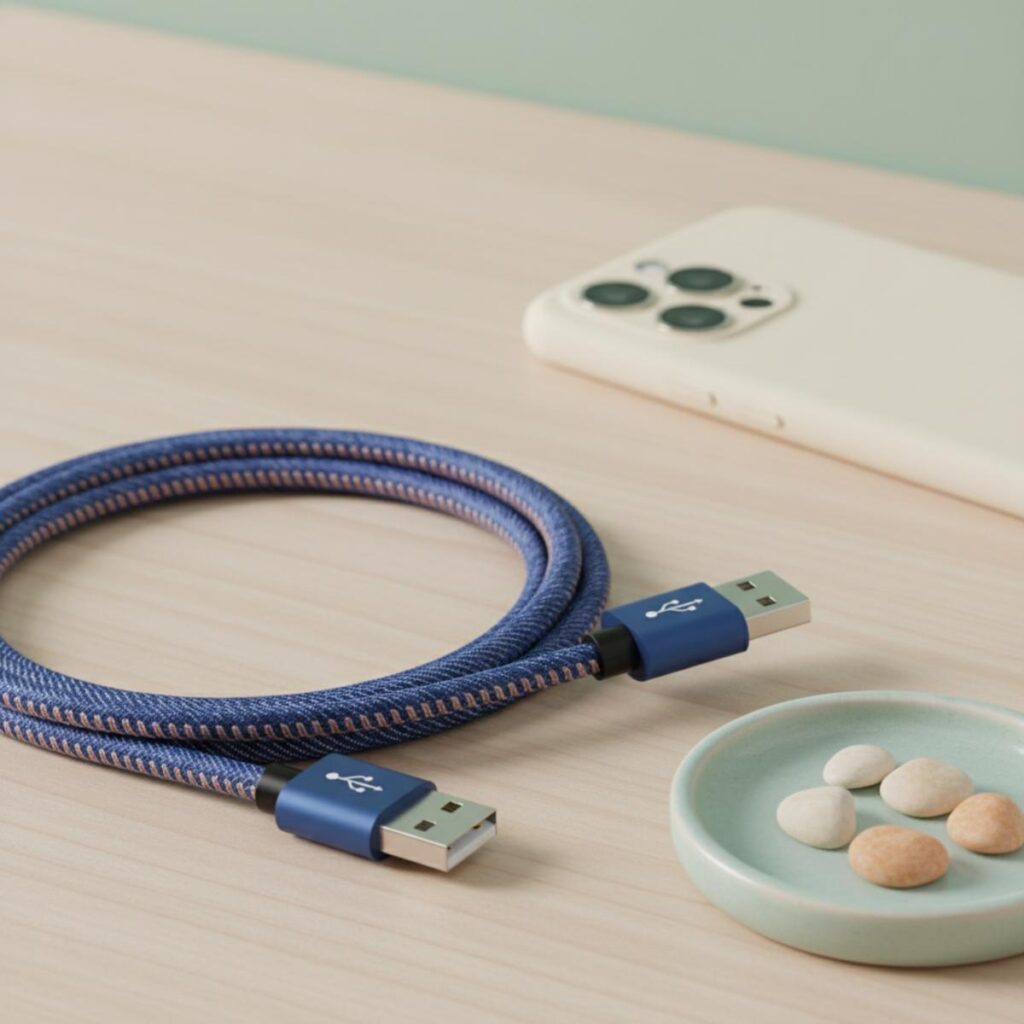 Cable de Datos Android de Cuero Trenzado 2M