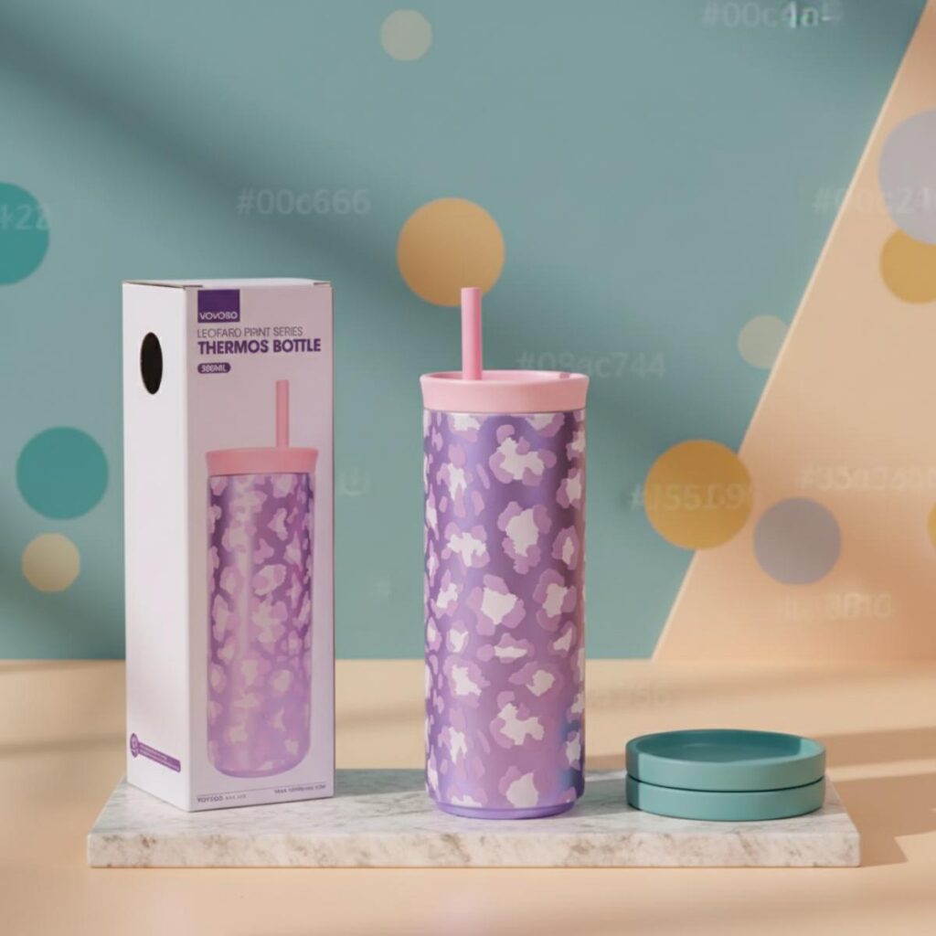 Termo de acero inoxidable morado 580ml YOYOSO