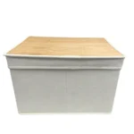 Caja de Almacenamiento Plegable de Bambú con Asa