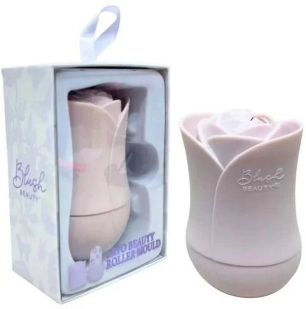 Molde facial de hielo Blush Beauty en forma de rosa color lavanda - Imagen 2